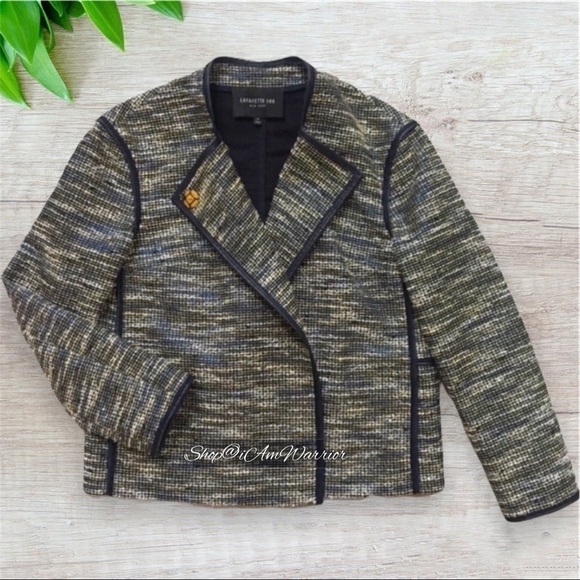 Lafayette 148 tweed metallic collarless blazer *shop@iamwarrior - Picture 2 of 10